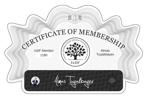 Certificate of Membership – Almas Tuyakbayev
