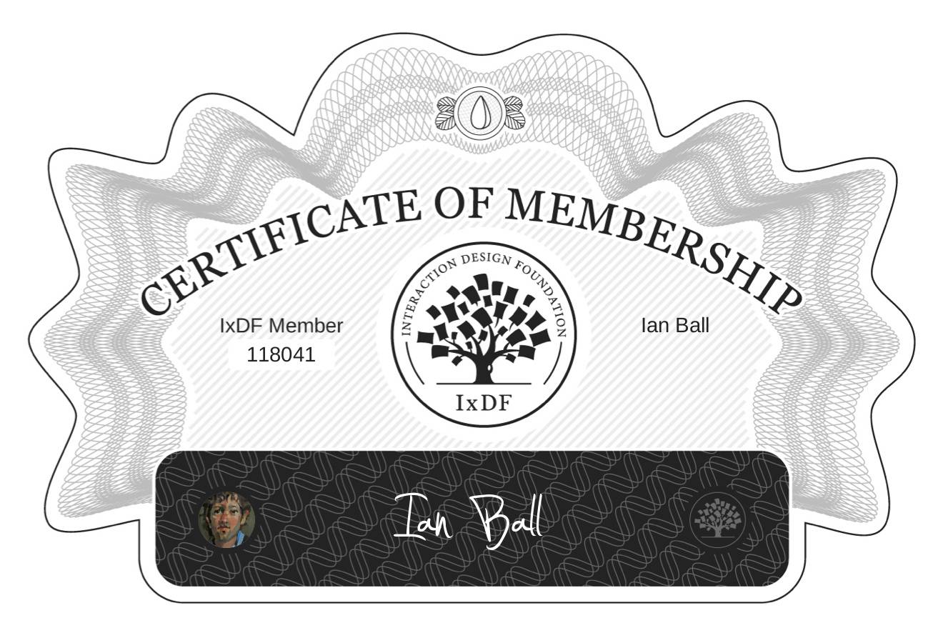 Certificate of Membership – Ian Ball