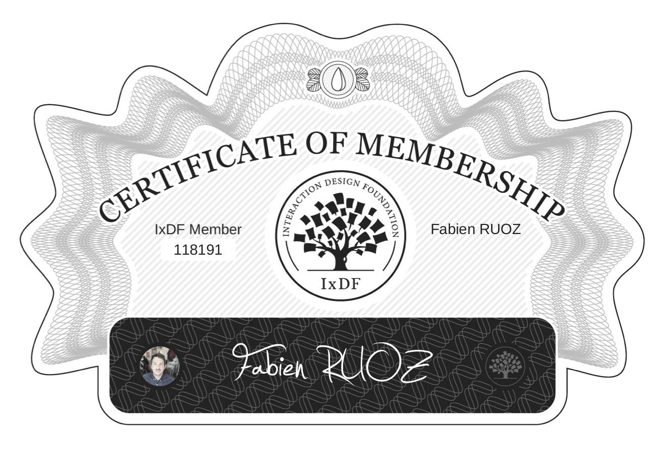 Certificate of Membership – Fabien RUOZ