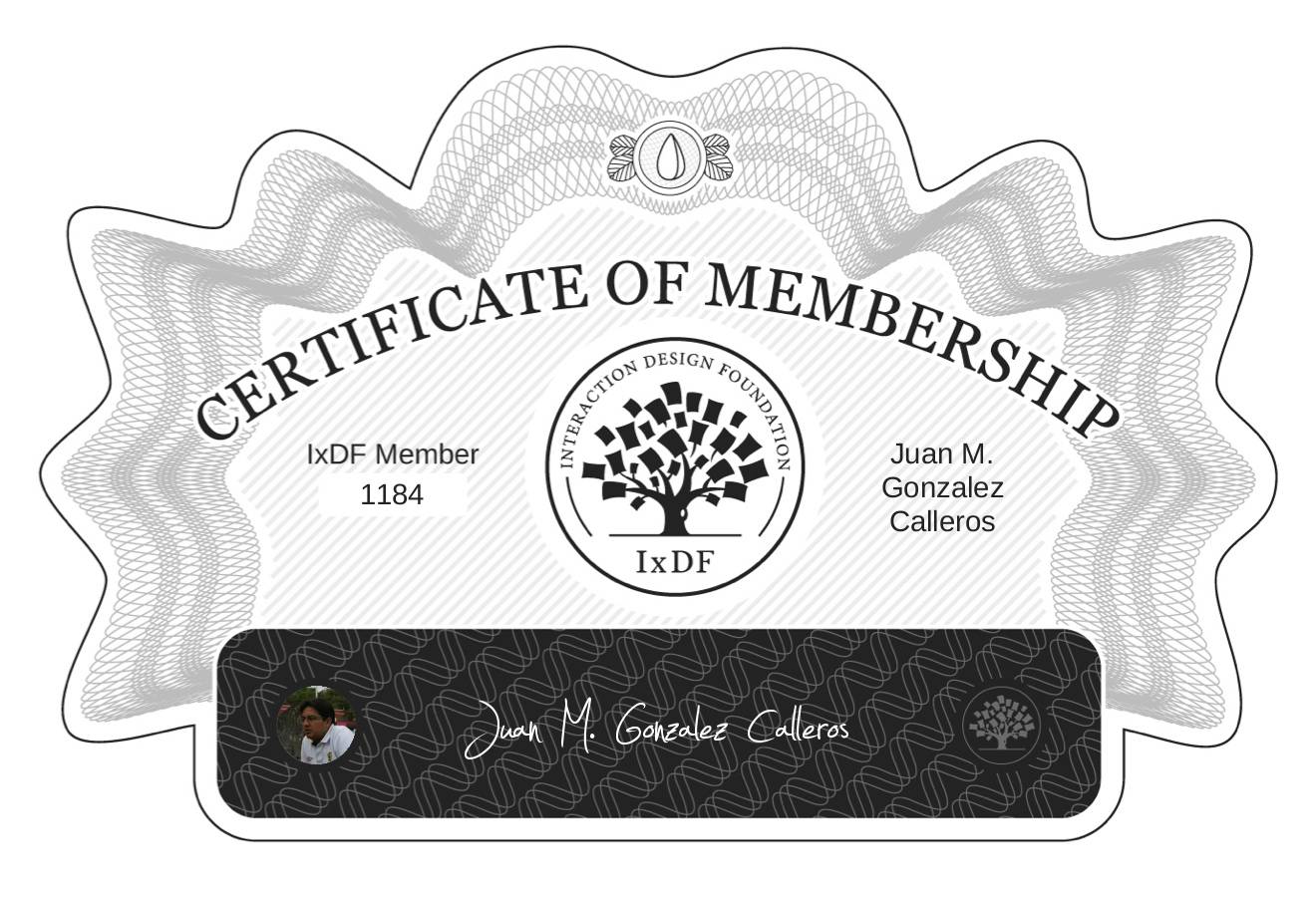 Certificate of Membership – Juan M. Gonzalez Calleros