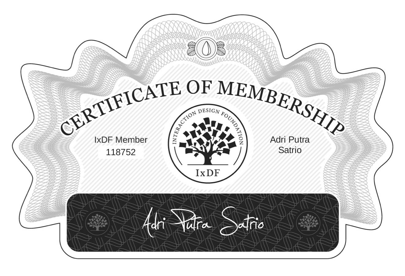 Certificate of Membership – Adri Putra Satrio