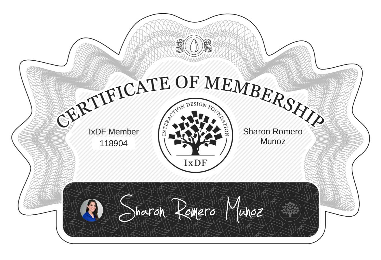 Certificate of Membership – Sharon Romero Muñoz