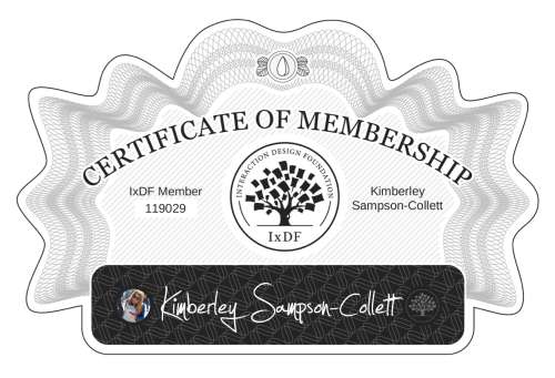 Certificate of Membership – Kimberley Sampson-Collett