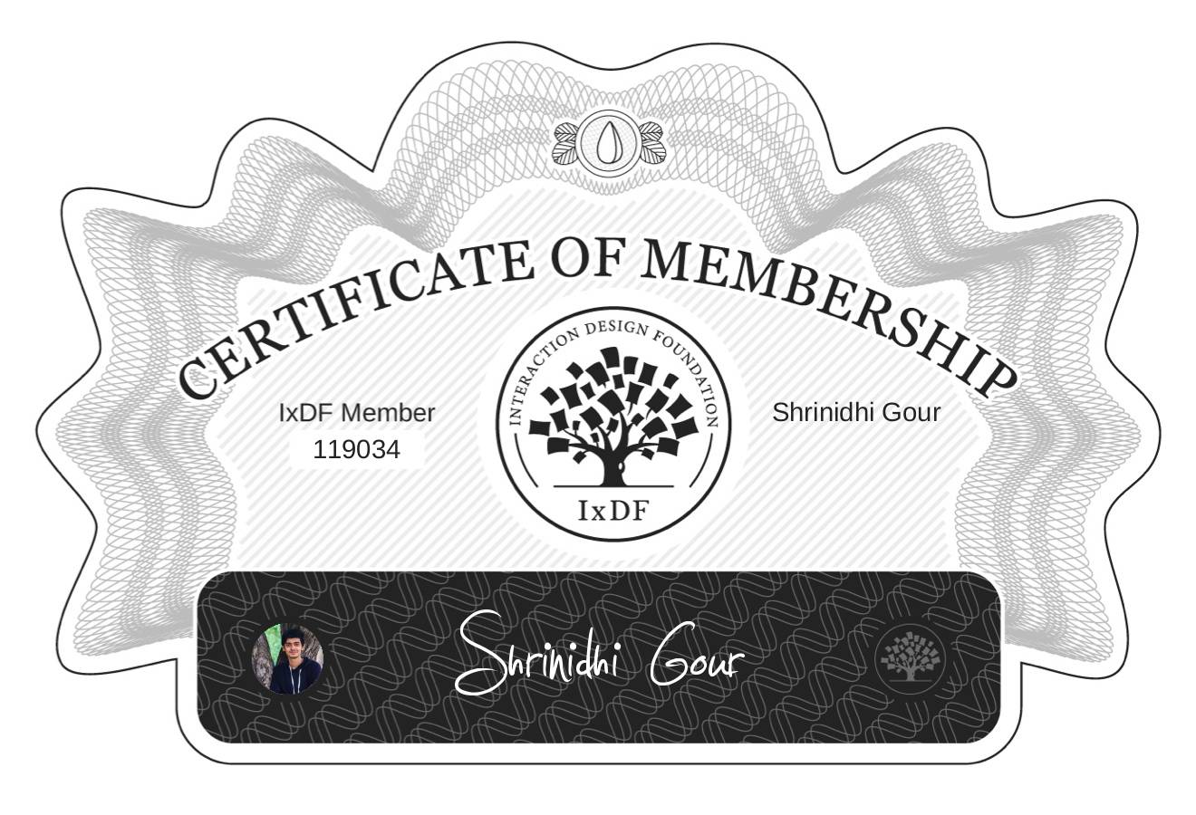 Certificate of Membership – Shrinidhi Gour