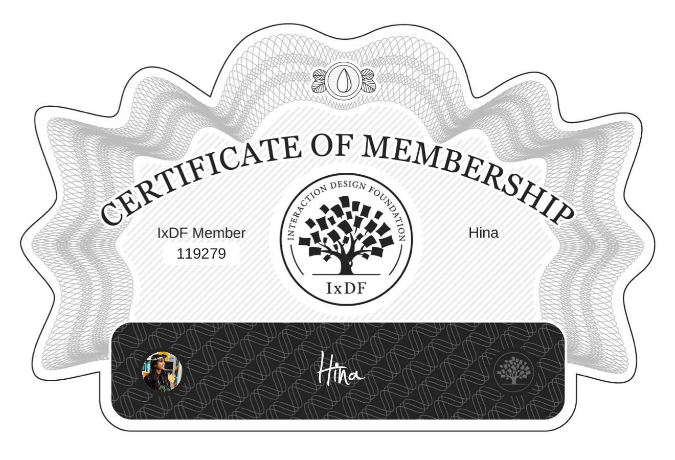 Certificate of Membership – Hina
