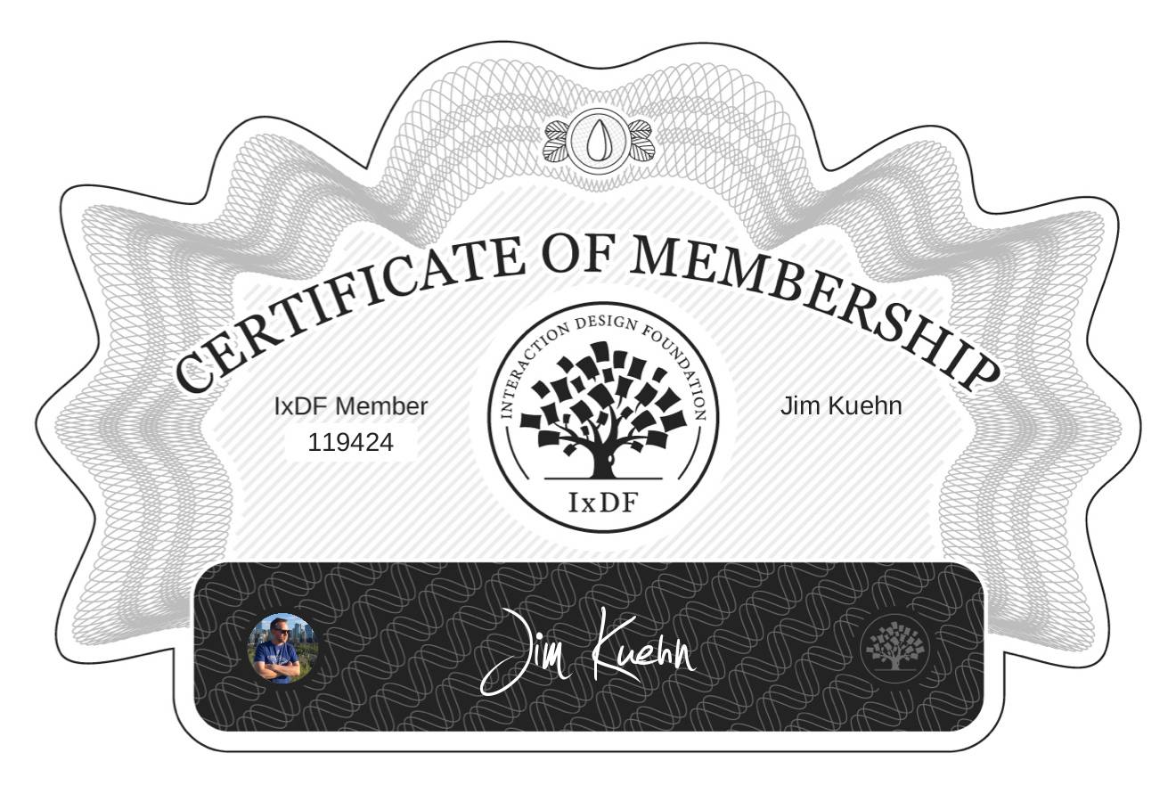 Certificate of Membership – Jim Kuehn