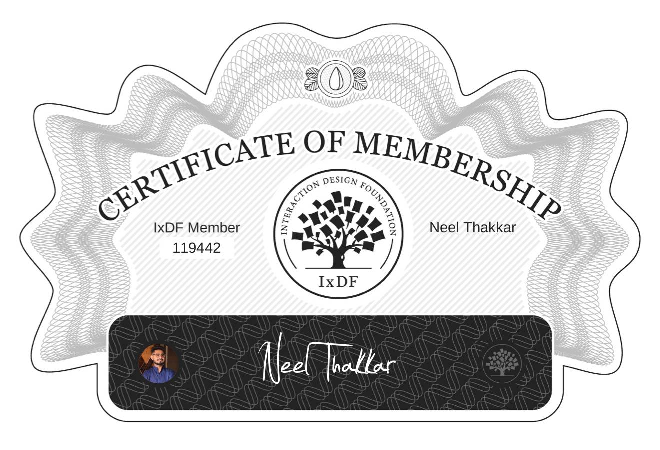 Certificate of Membership – Neel Thakkar