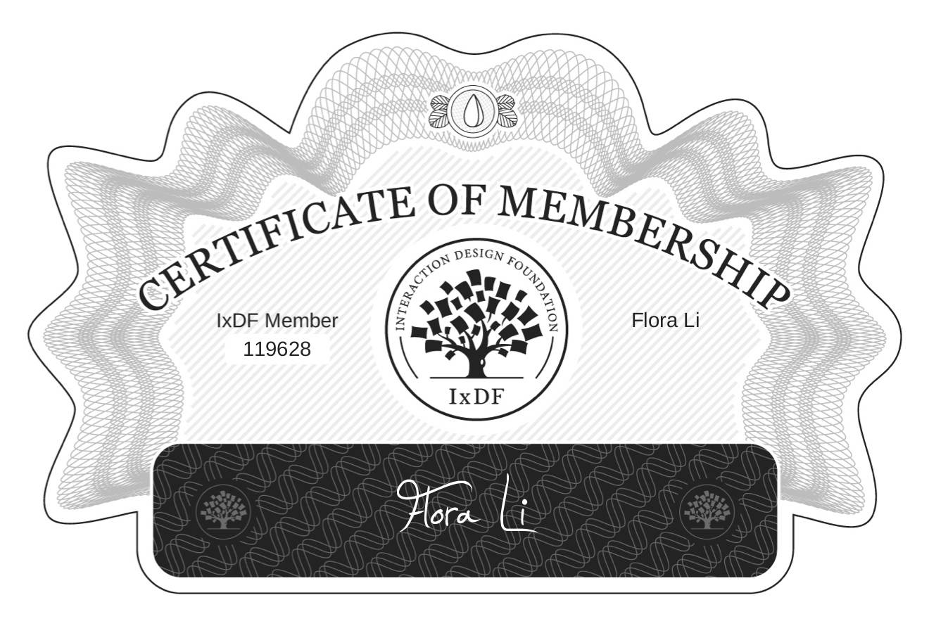 Certificate of Membership – Flora Li