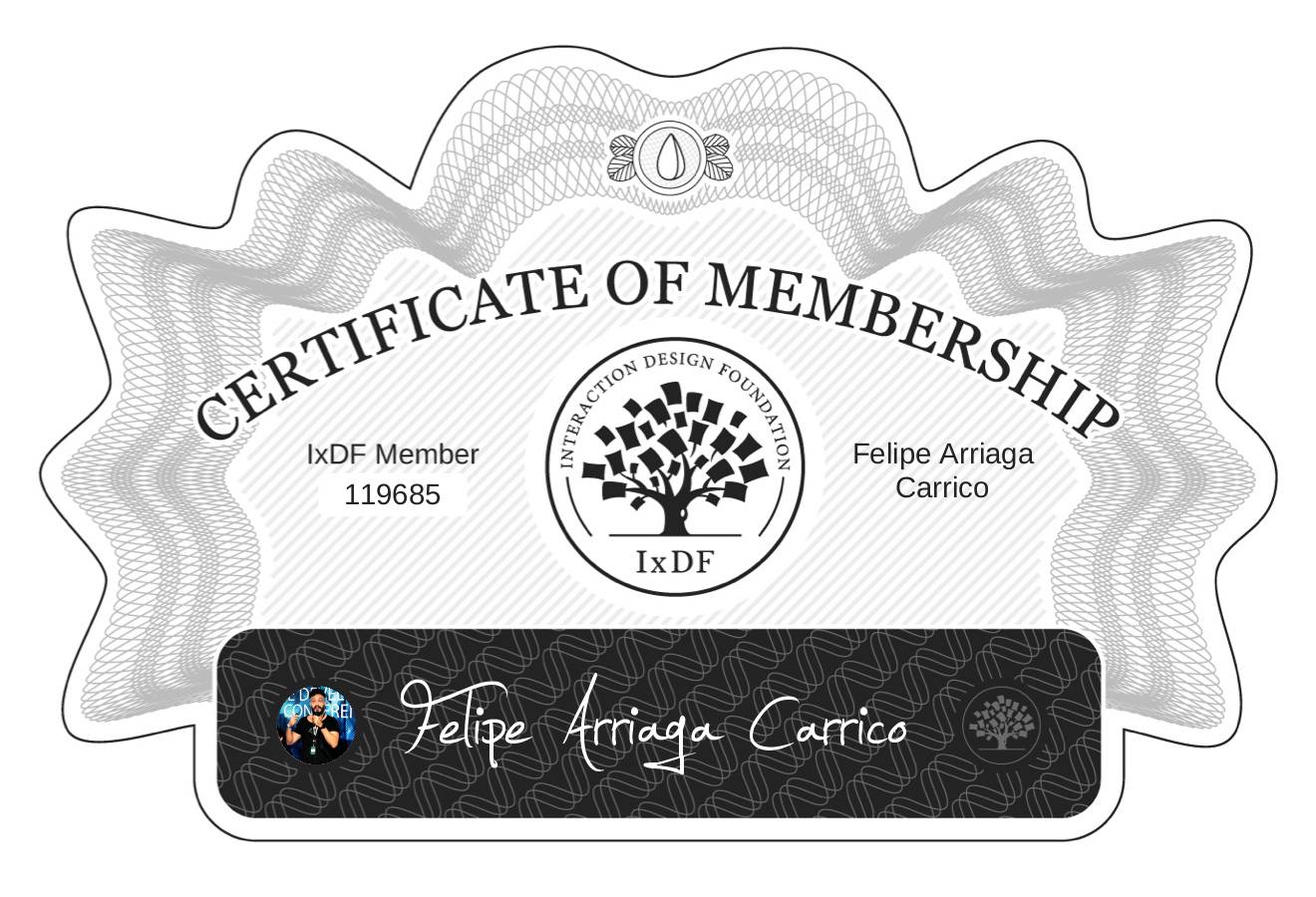 Certificate of Membership – Felipe Arriaga Carriço
