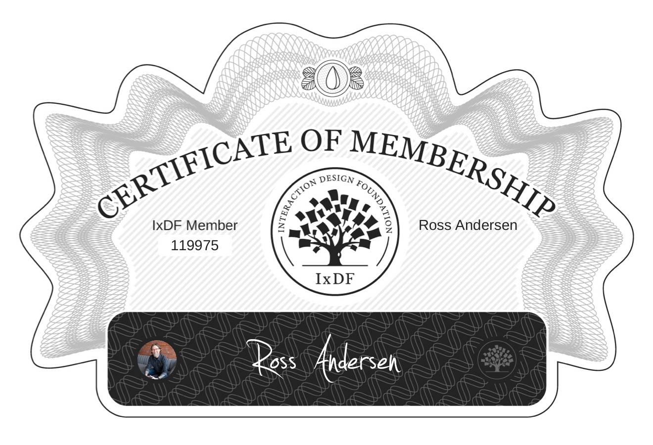 Certificate of Membership – Ross Andersen