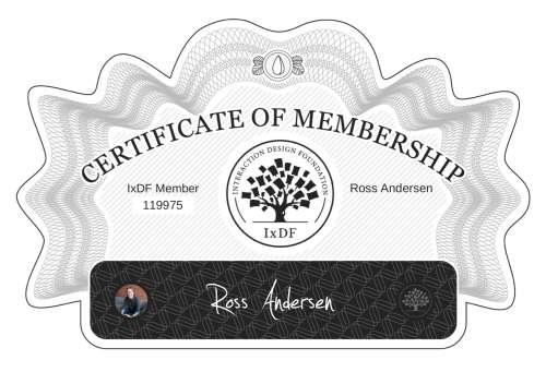 Certificate of Membership – Ross Andersen