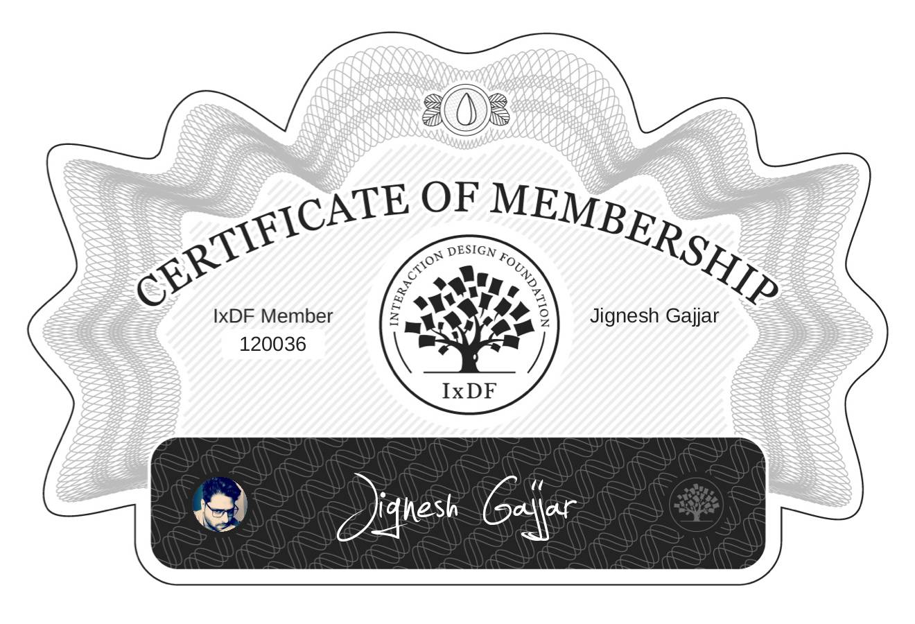 Certificate of Membership – Jignesh Gajjar