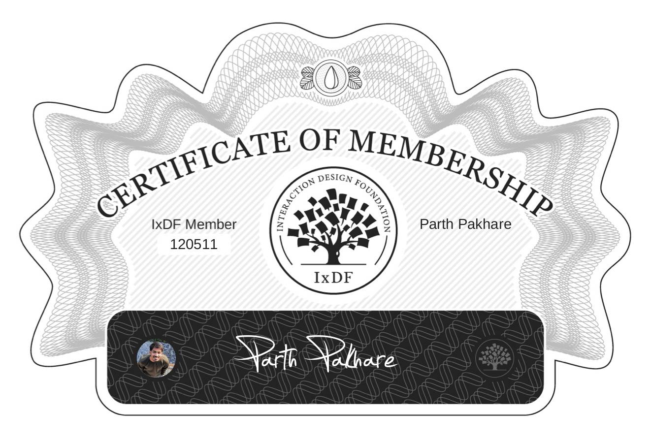 Certificate of Membership – Parth Pakhare