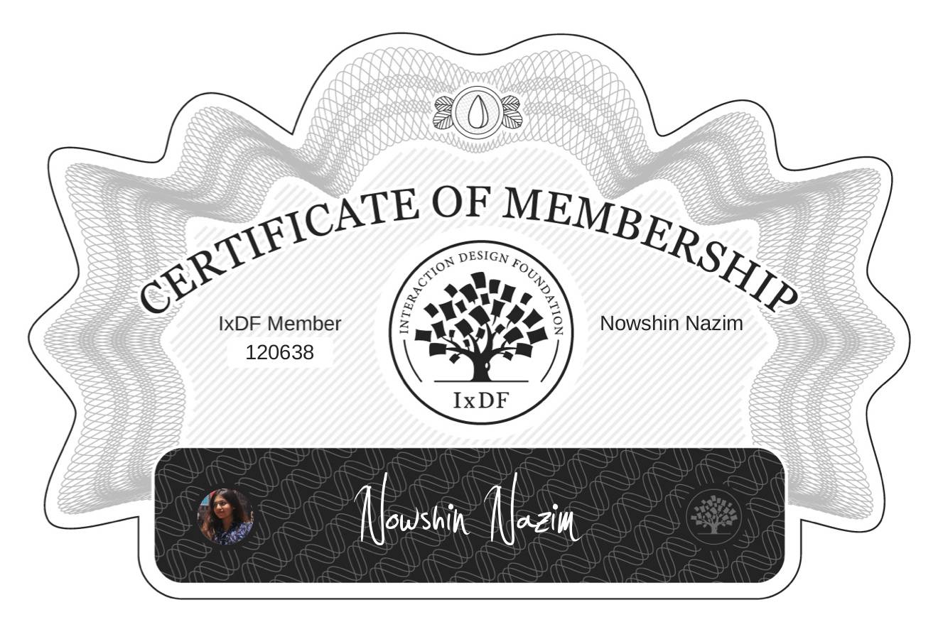 Certificate of Membership – Nowshin Nazim