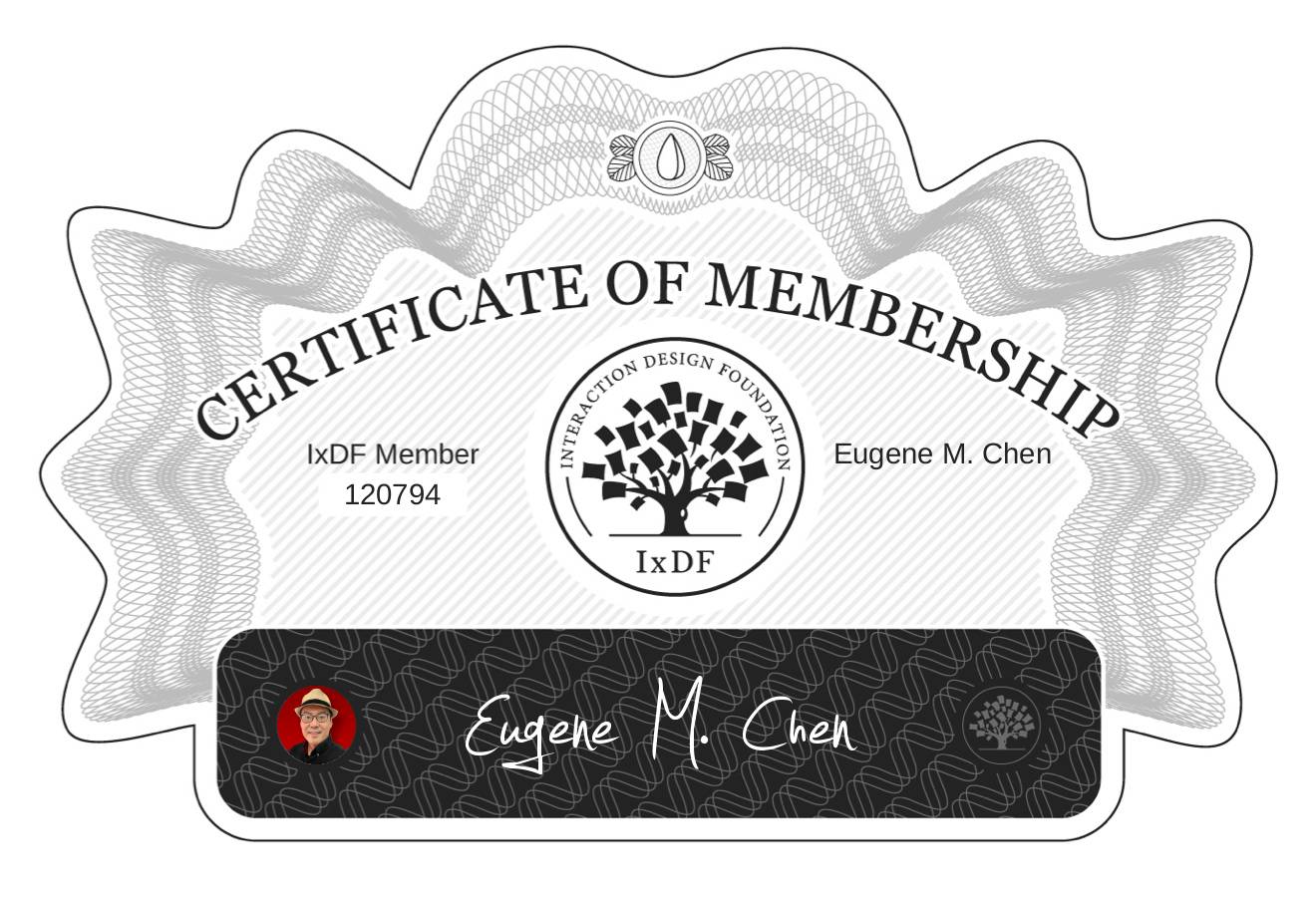 Certificate of Membership – Eugene M. Chen