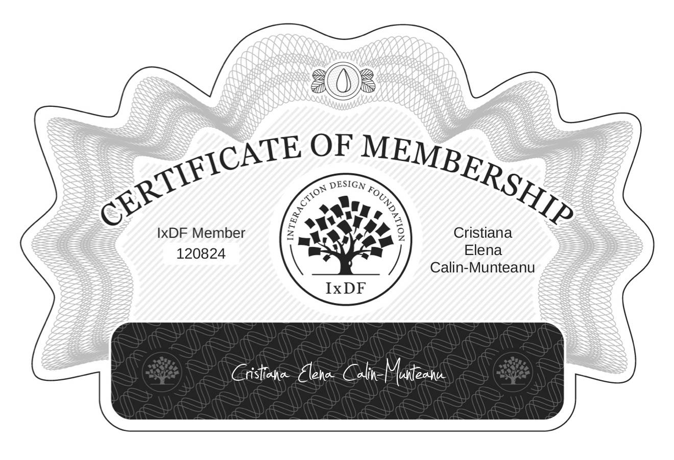 Certificate of Membership – Cristiana Elena Calin-Munteanu