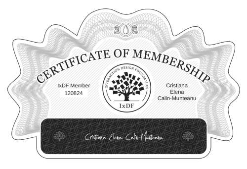 Certificate of Membership – Cristiana Elena Calin-Munteanu