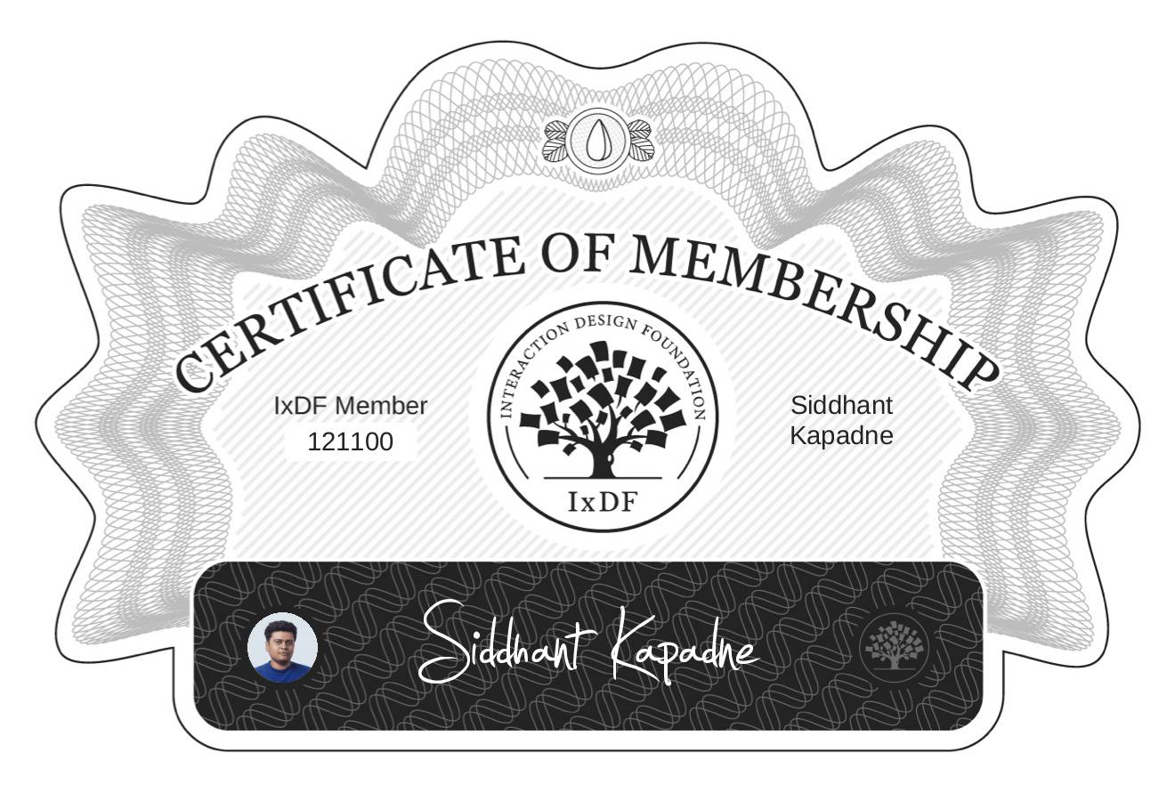 Certificate of Membership – Siddhant Kapadne