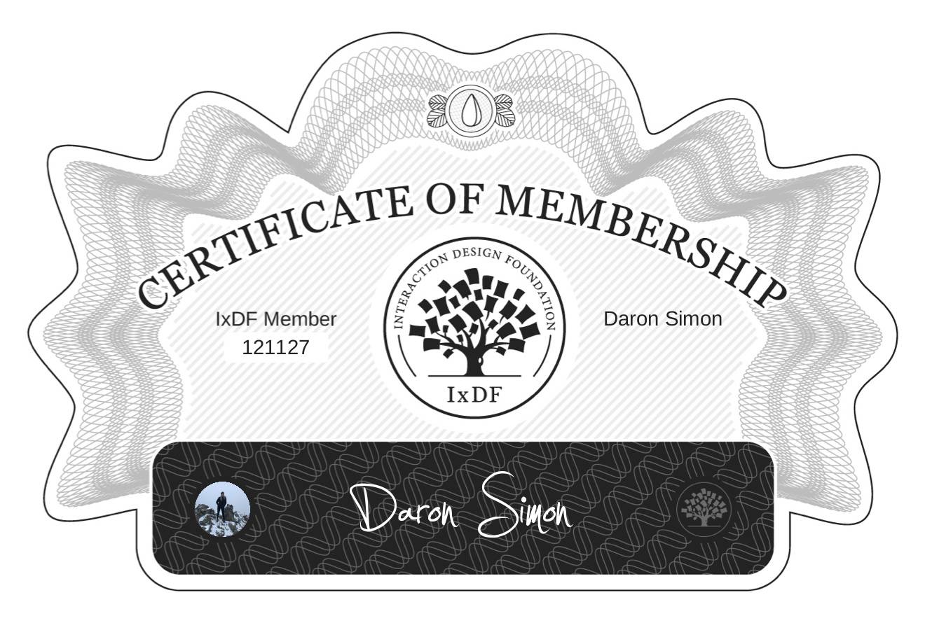 Certificate of Membership – Daron Simon