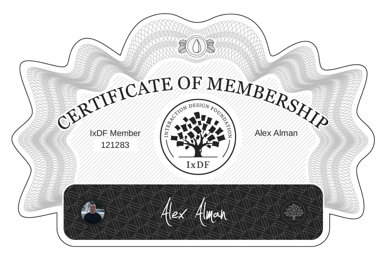 Certificate of Membership – Alex Alman
