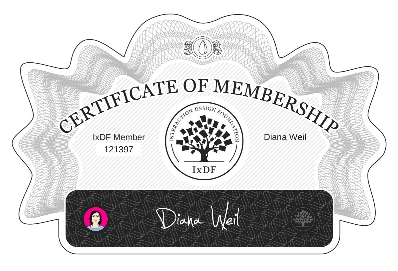 Certificate of Membership – Diana Weil