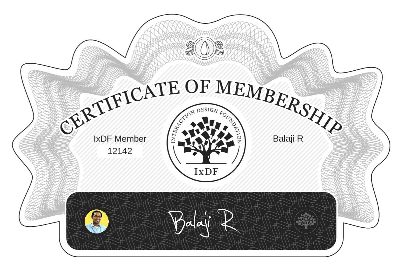 Certificate of Membership – Balaji R