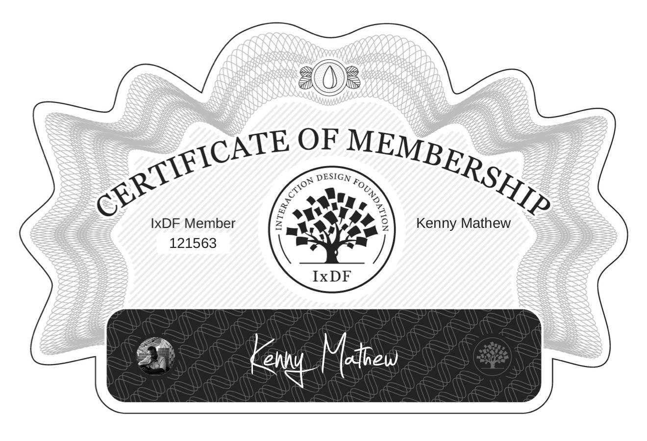 Certificate of Membership – Kenny Mathew