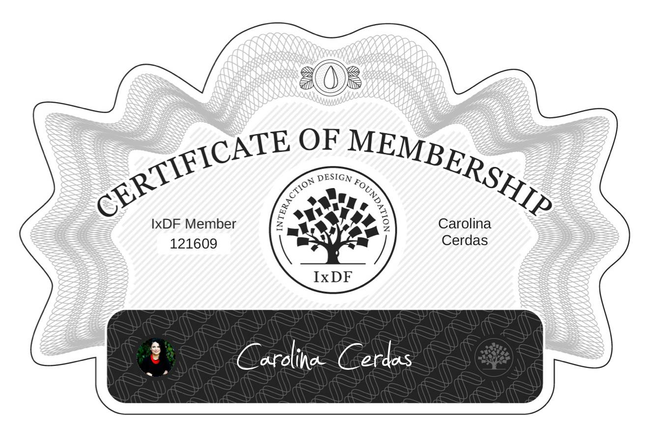 Certificate of Membership – Carolina Cerdas