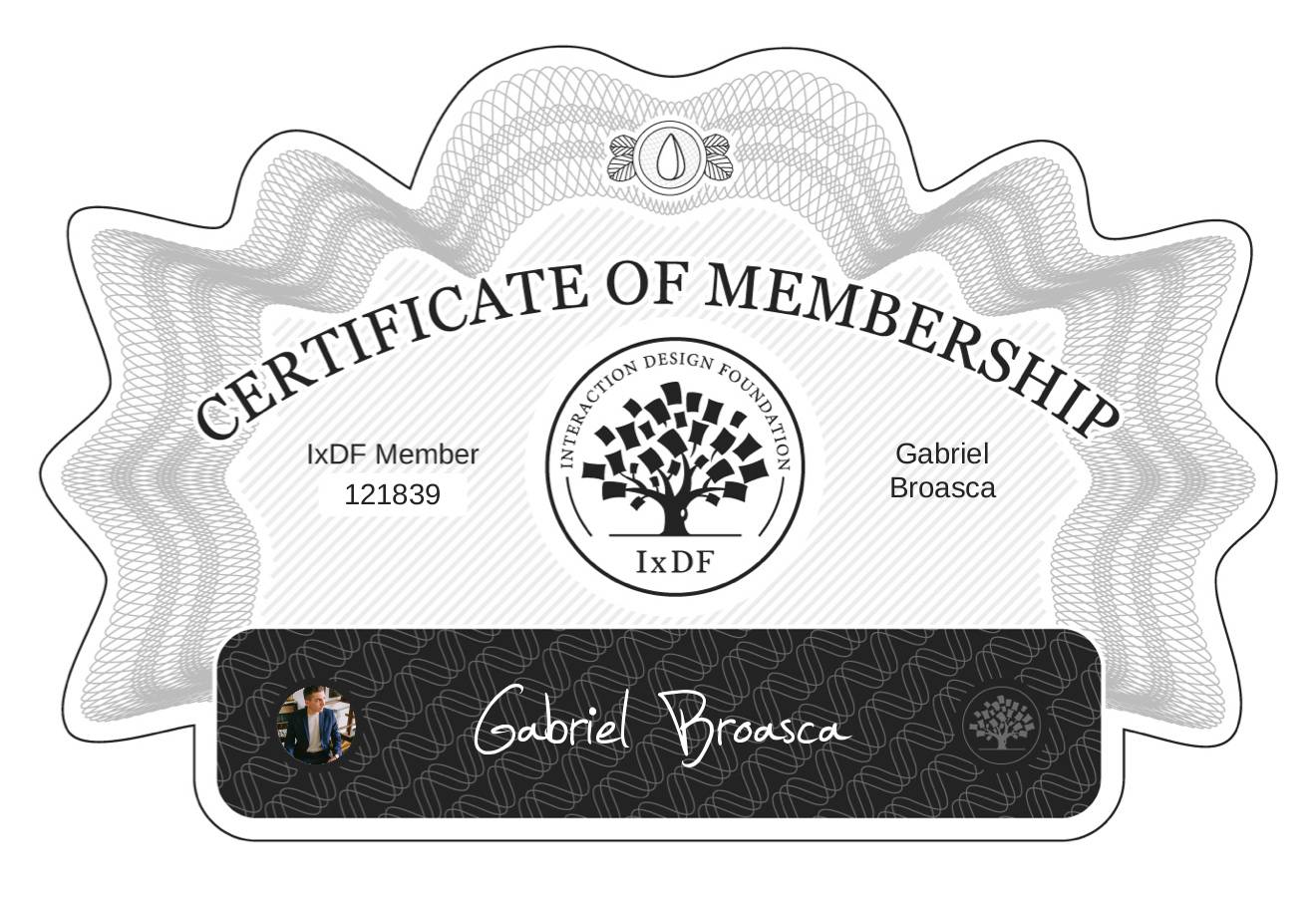 Certificate of Membership – Gabriel Broasca