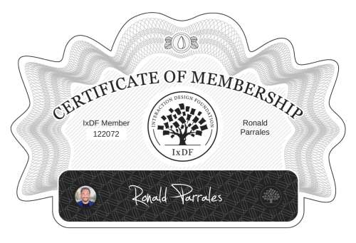Certificate of Membership – Ronald Parrales