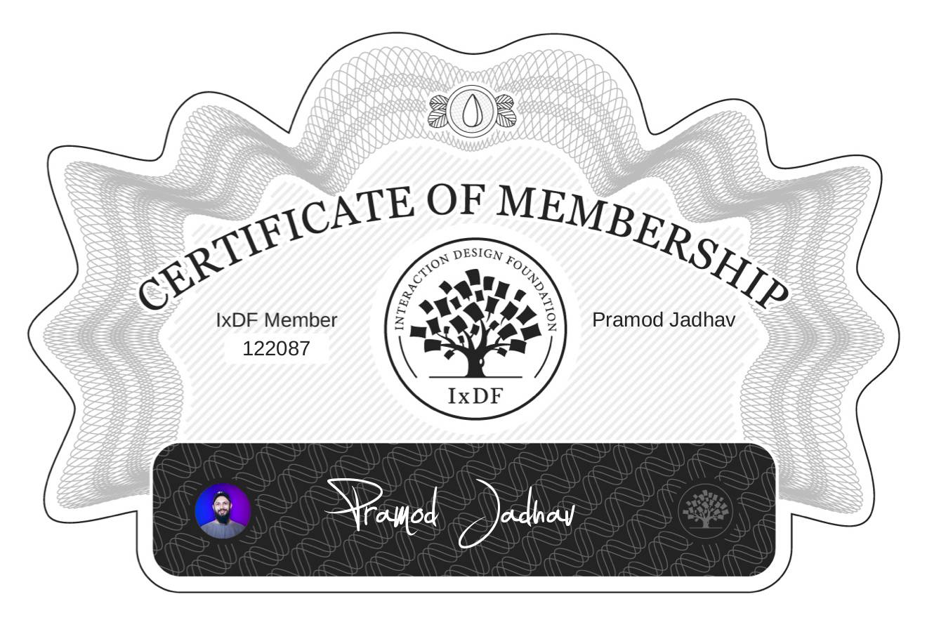 Certificate of Membership – Pramod Jadhav