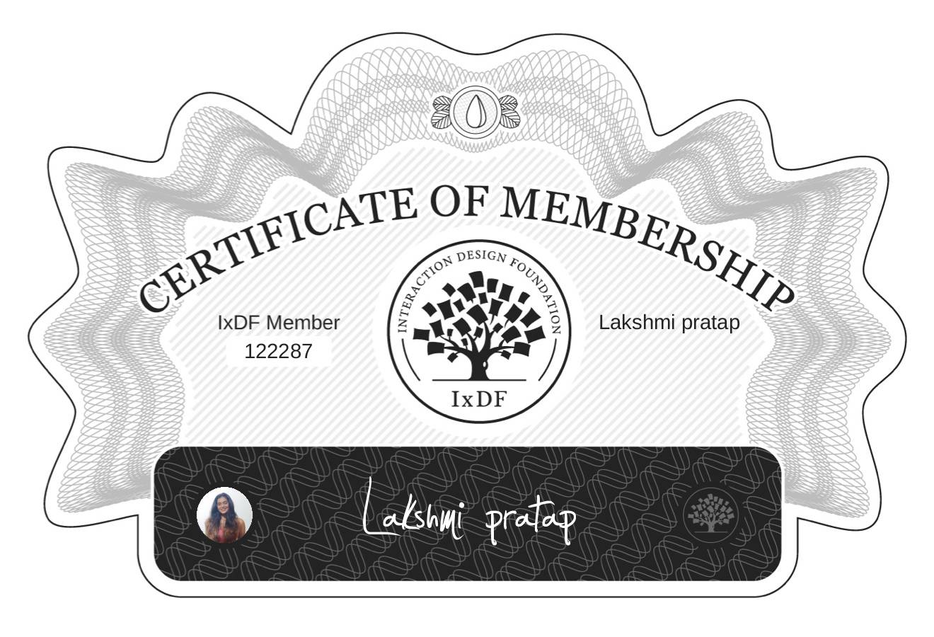 Certificate of Membership – Lakshmi pratap