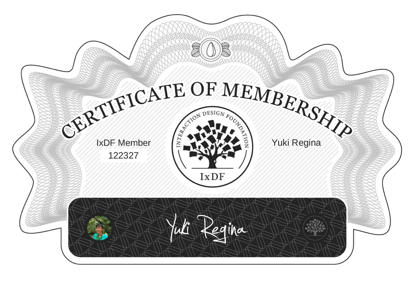 Certificate of Membership – Yuki Regina