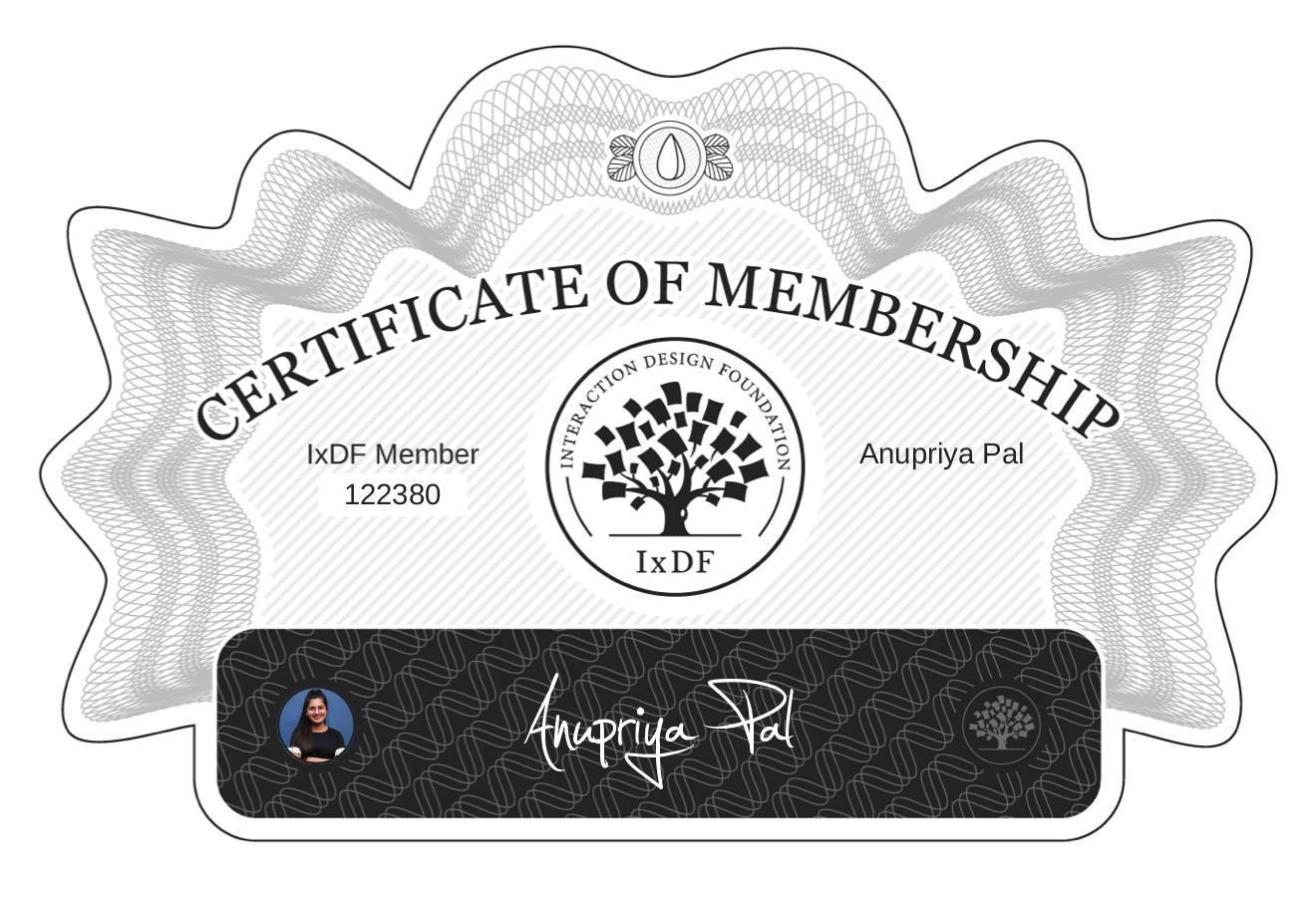 Certificate of Membership – Anupriya Pal