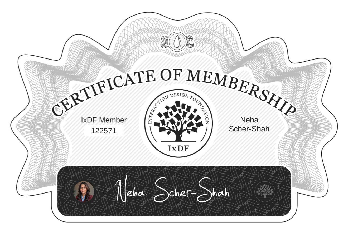 Certificate of Membership – Neha Scher-Shah