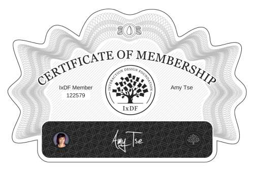Certificate of Membership – Amy Tse