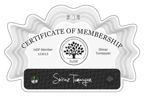 Certificate of Membership – Shiraz Tumasyan