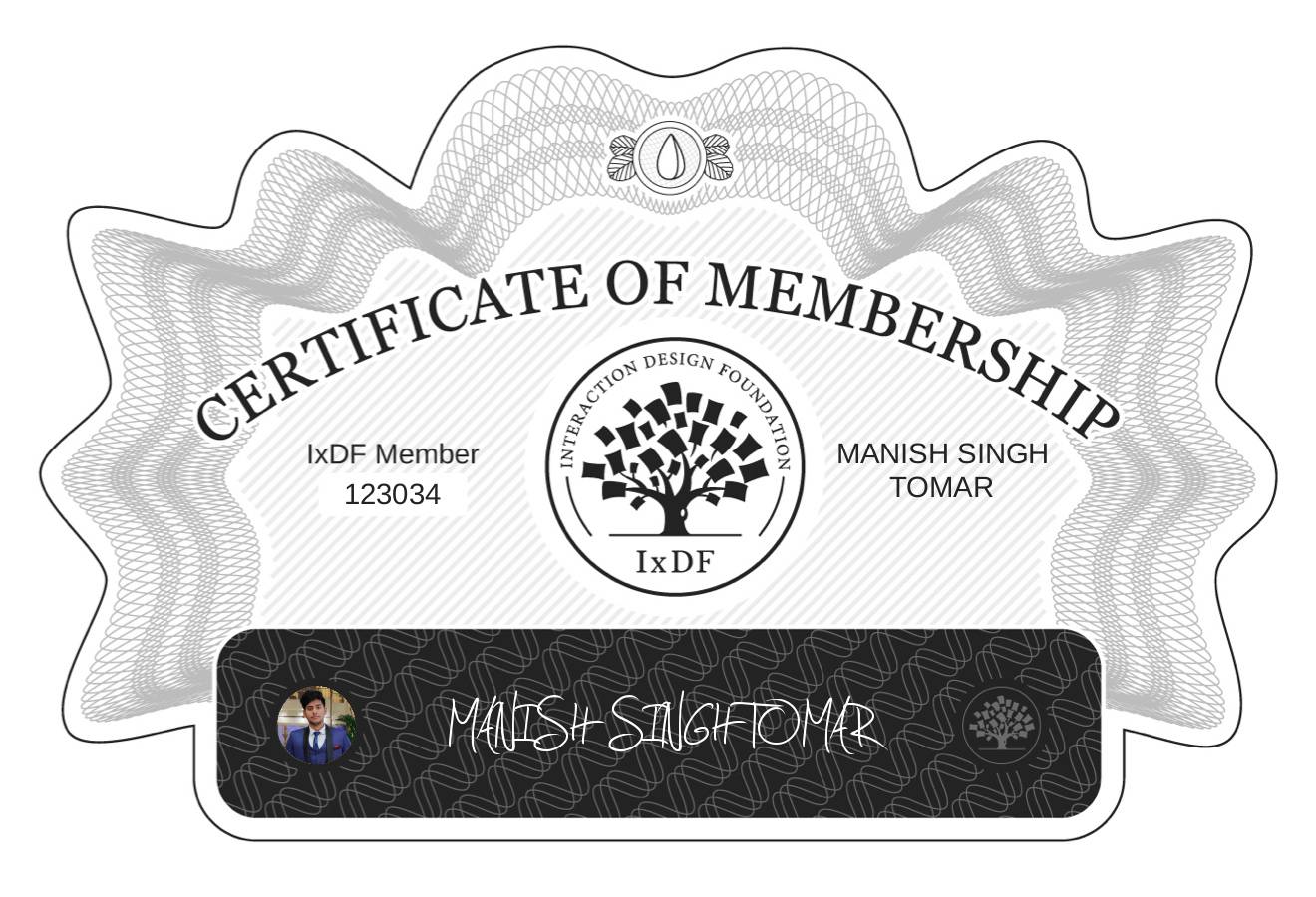 Certificate of Membership – MANISH SINGH TOMAR