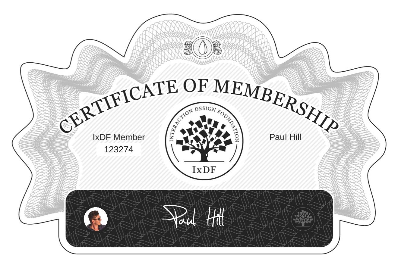 Certificate of Membership – Paul Hill
