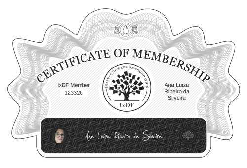Certificate of Membership – Ana Luiza Ribeiro da Silveira