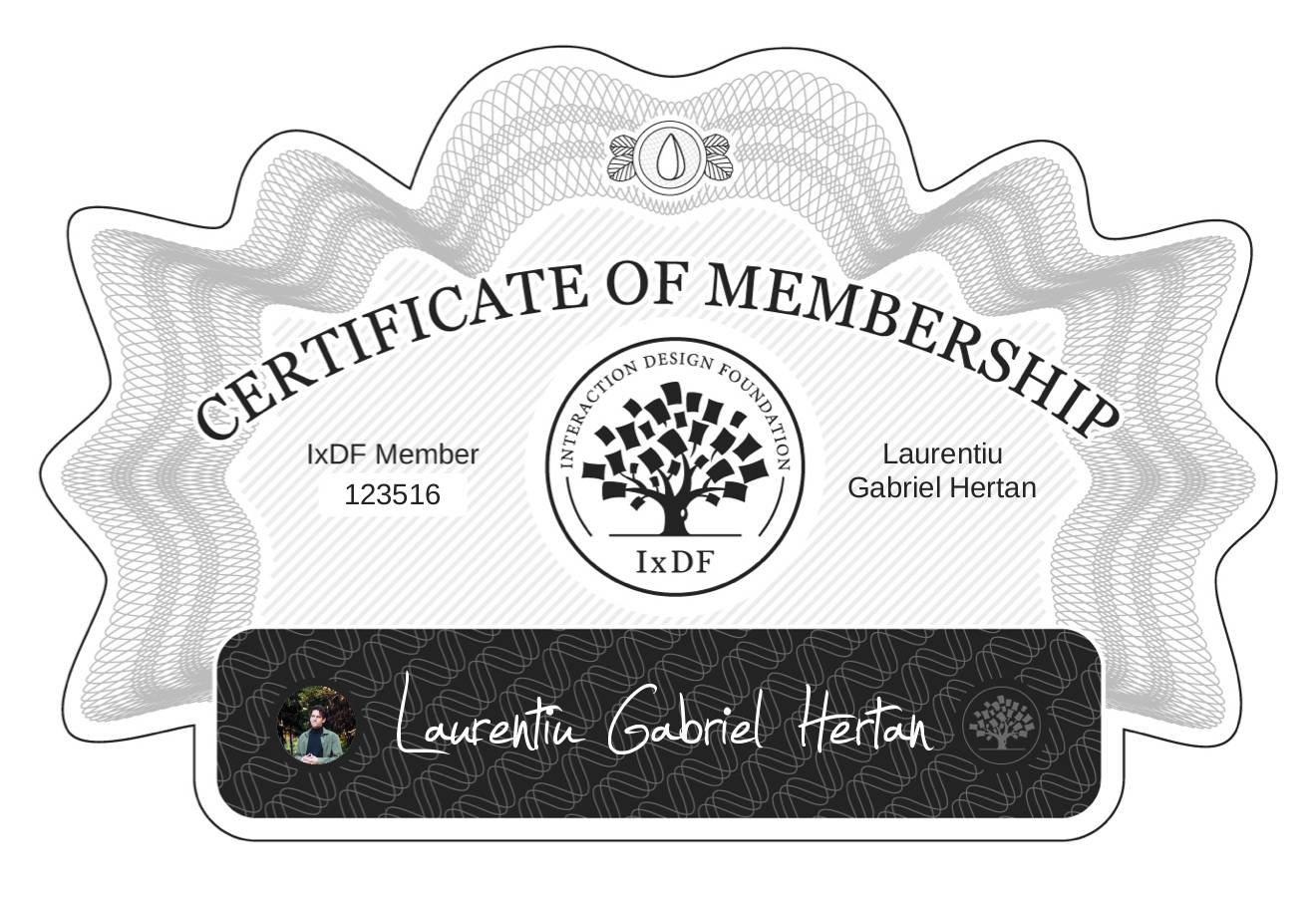 Certificate of Membership – Laurențiu Gabriel Herțan