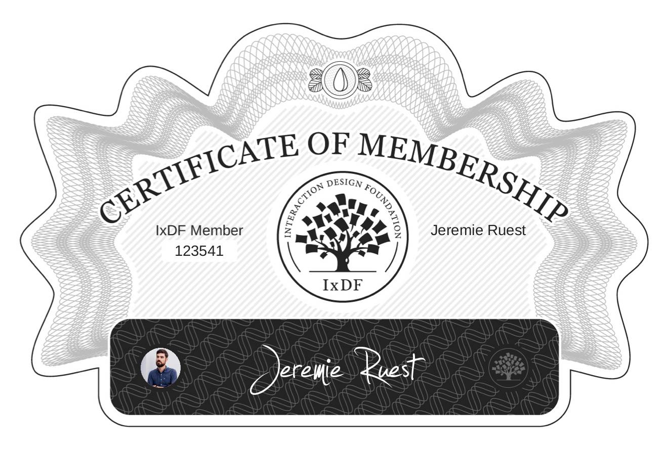 Certificate of Membership – Jeremie Ruest