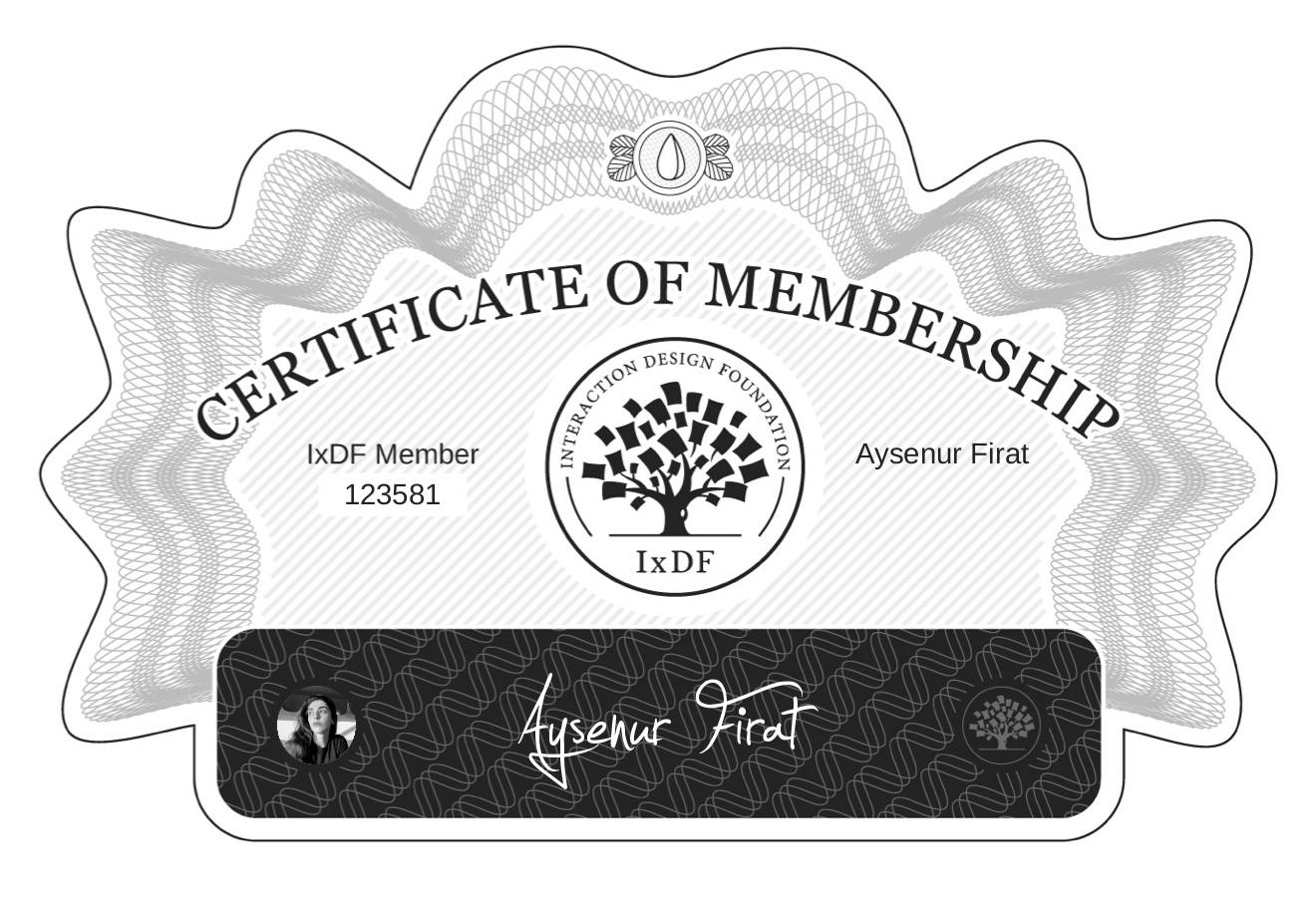 Certificate of Membership – Ayşenur Fırat