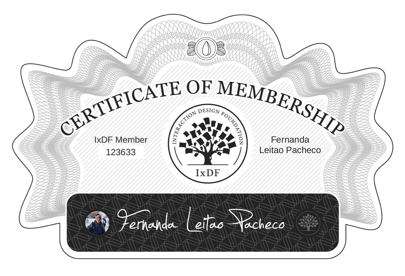 Certificate of Membership – Fernanda Leitão Pacheco