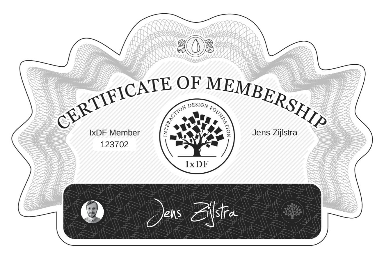 Certificate of Membership – Jens Zijlstra