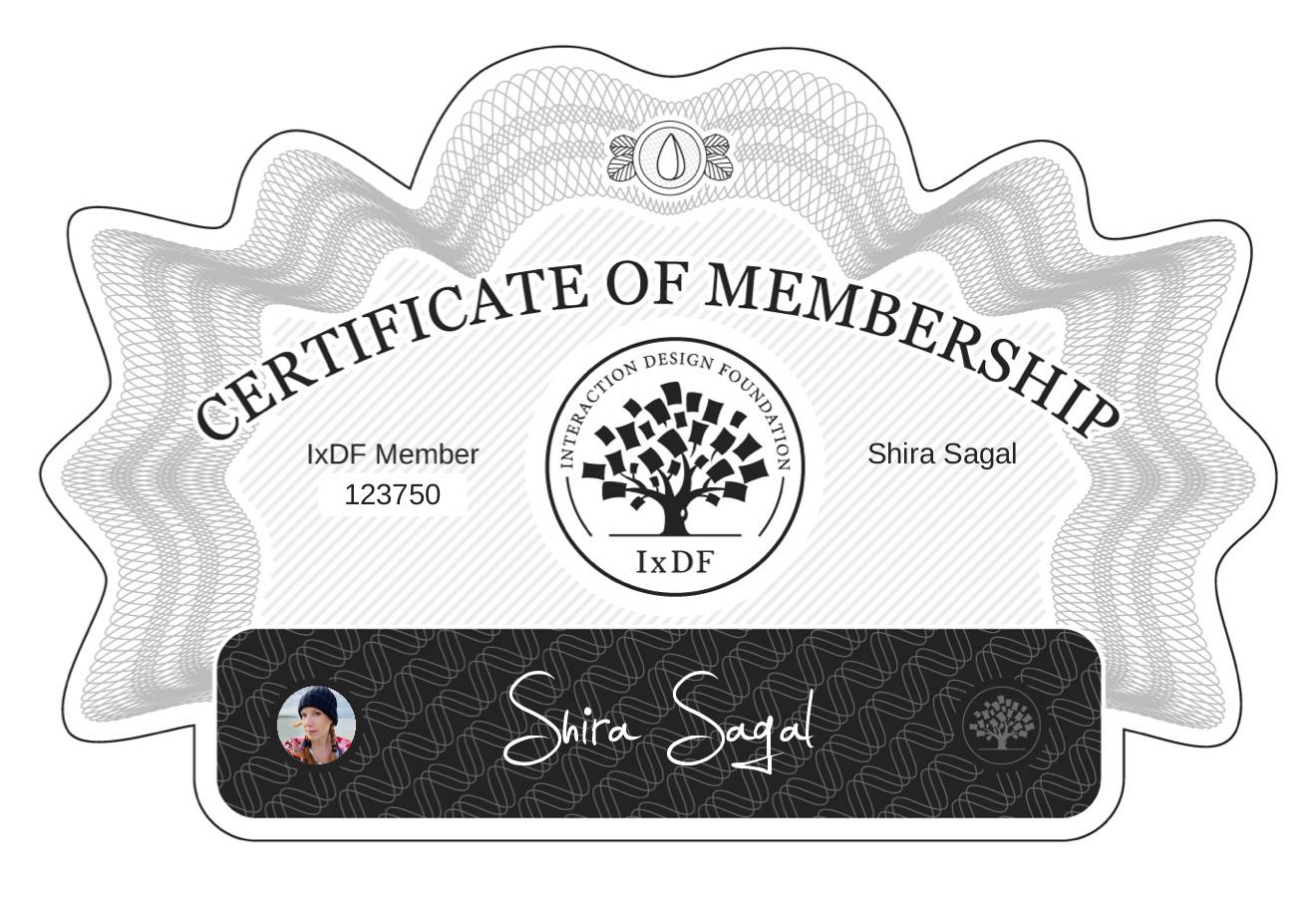 Certificate of Membership – Shira Sagal