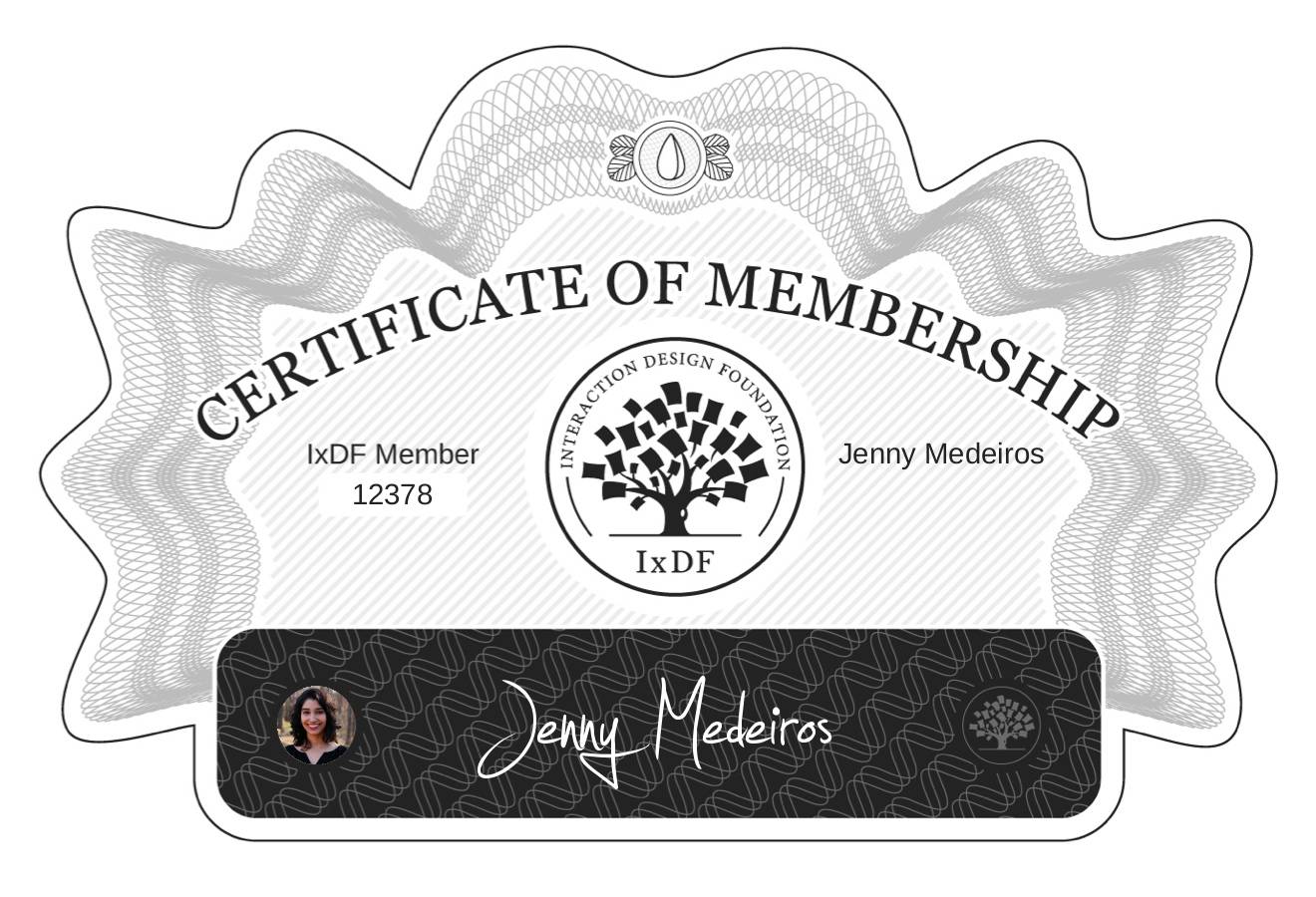 Certificate of Membership – Jenny Medeiros