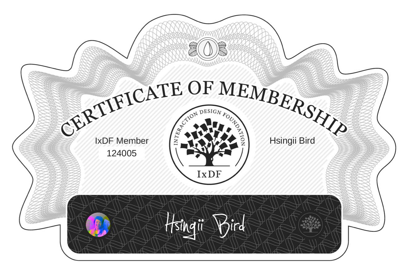Certificate of Membership – Hsingii Bird