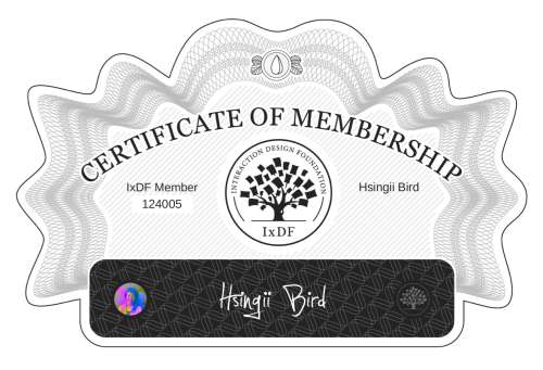 Certificate of Membership – Hsingii Bird