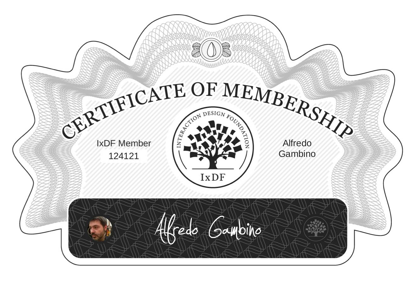 Certificate of Membership – Alfredo Gambino